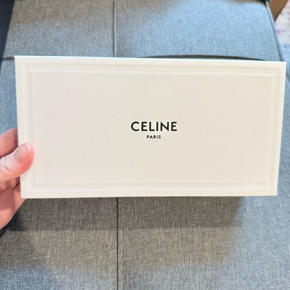 Celine New Authentic White and Black Clutch / Sunglasses Box